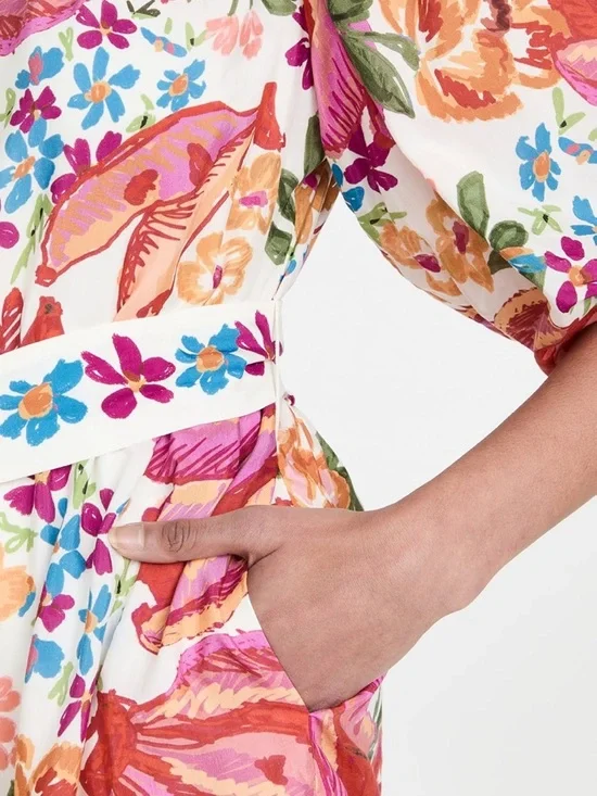 FARM Rio White Spring Bananas Belted Mini Dress - Picture 5 of 10